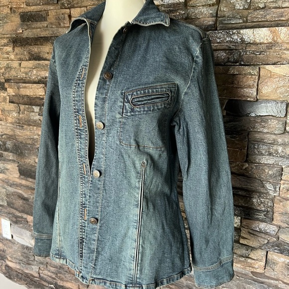 Ellen Tracy Blue Jean Jacket Classic Design - Picture 8 of 13